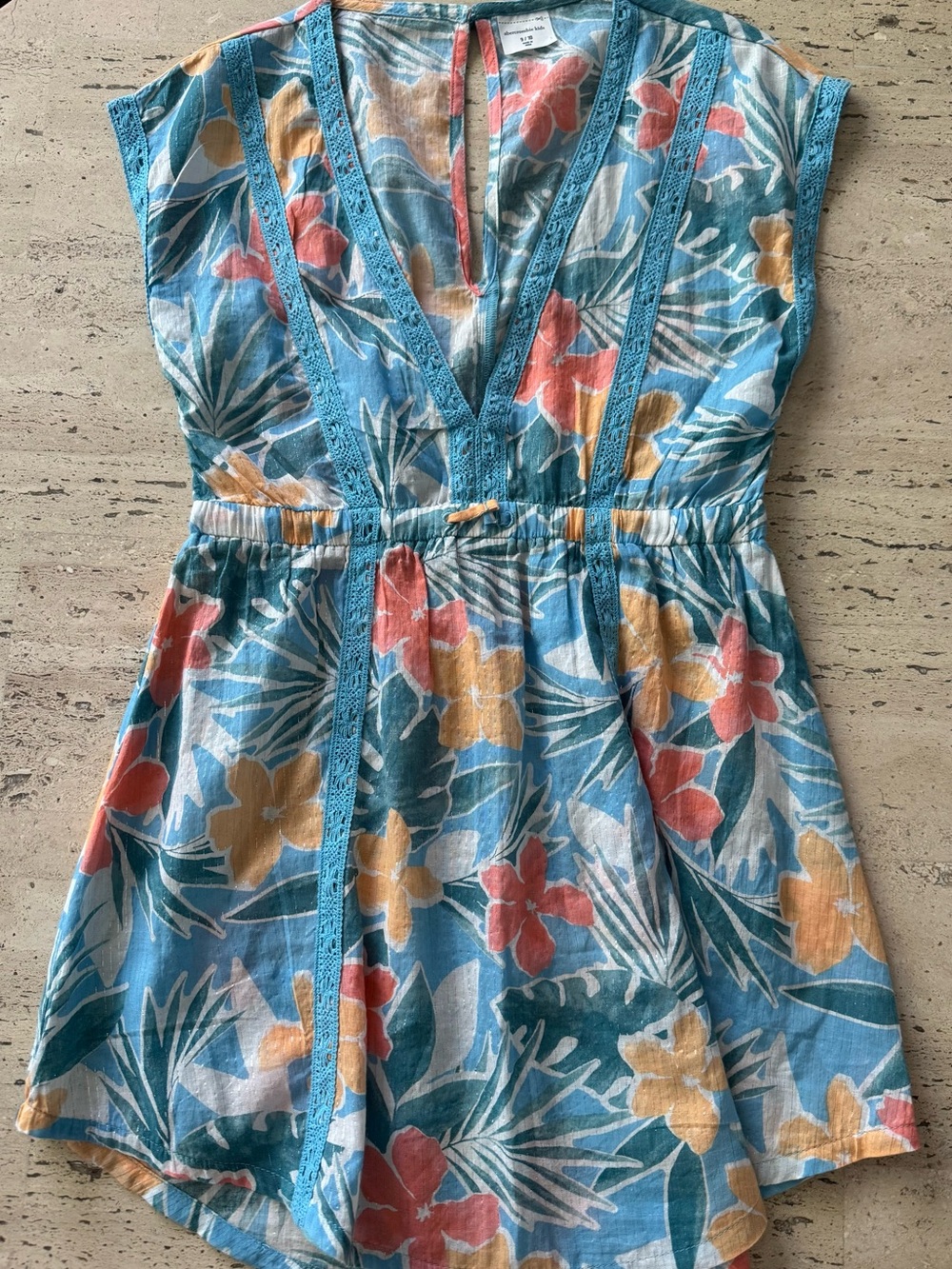 abercrombie kids Blue Floral Swim Coverup